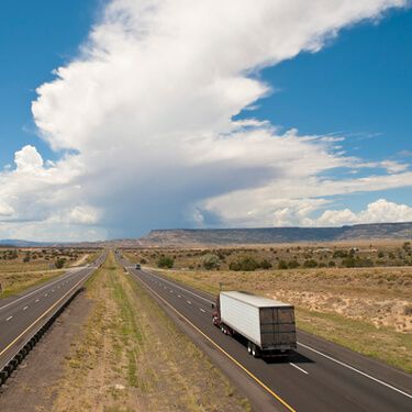 Santa Teresa Cross Border Shipping White Semi Freight Truck on Highway