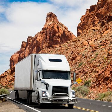 White Semi Truck Cross Border Freight from or to Arizona