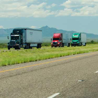 Flatbed truckloads on highway Intra-Mexico Freight Shipping